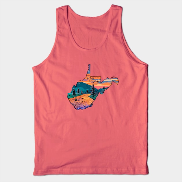 West Virginia Fly Fishing State River Sunset by TeeCreations Tank Top by TeeCreations